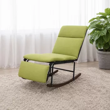 Green Upholstered Rocking Chair Modern Indoor Lounge Chair For Living Room