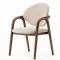 Nordic solid wood dining chair with upholstered seat and back