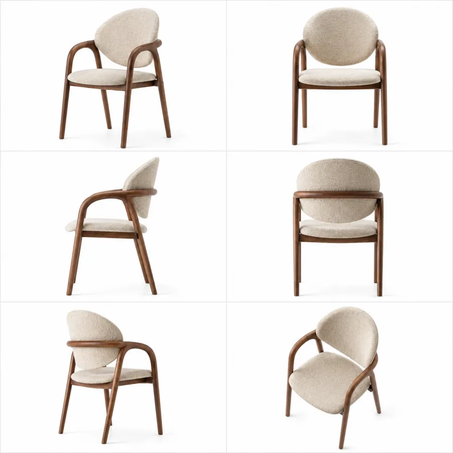 Premium solid wood dining chair with upholstered seat