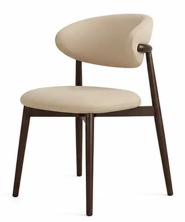 Nordic solid wood dining chair with upholstered seat and back