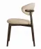 Solid wood dining chair with curved wooden arms