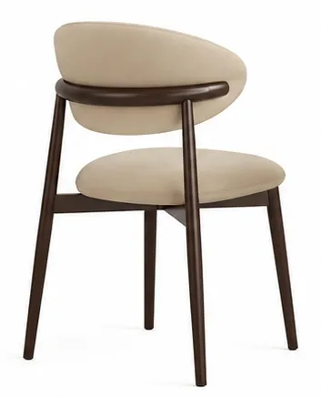 Nordic solid wood chair with upholstered backrest