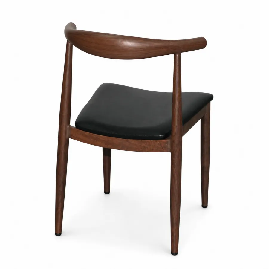 Wood grain metal horn chair backrest