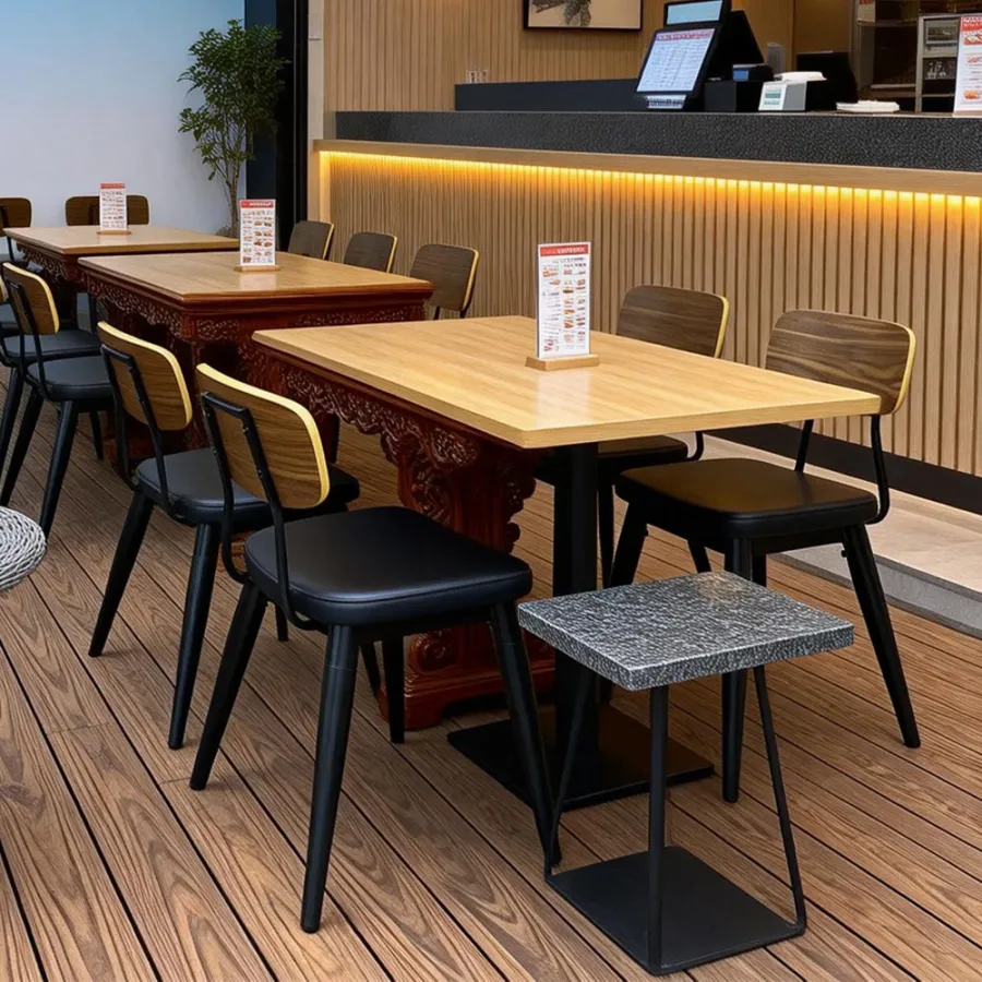 restaurant dining tables and chairs in modern interior