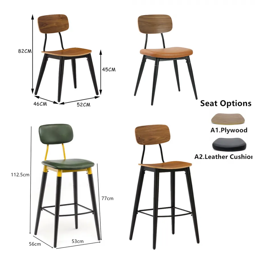 wood finish restaurant table with durable dining chairs