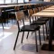 restaurant dining table and chair set with wood grain finish