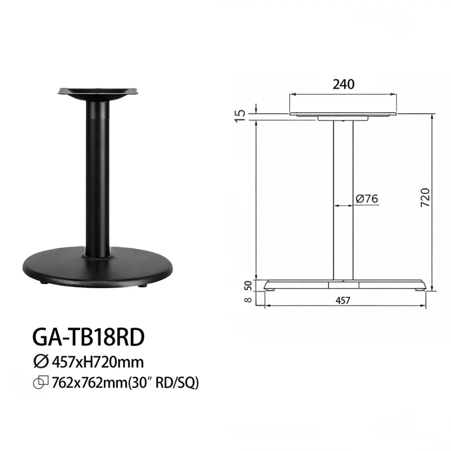 Round Indoor Restaurant Table | Commercial Dining Table