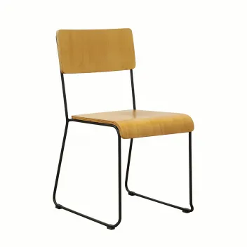 Wood Seat And Back Restaurant Chair | Popular Metal Frame Dining Chair