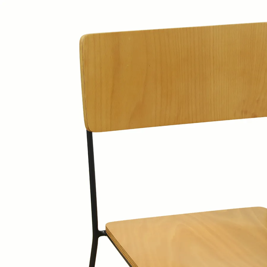 wooden backrest of commercial restaurant chair